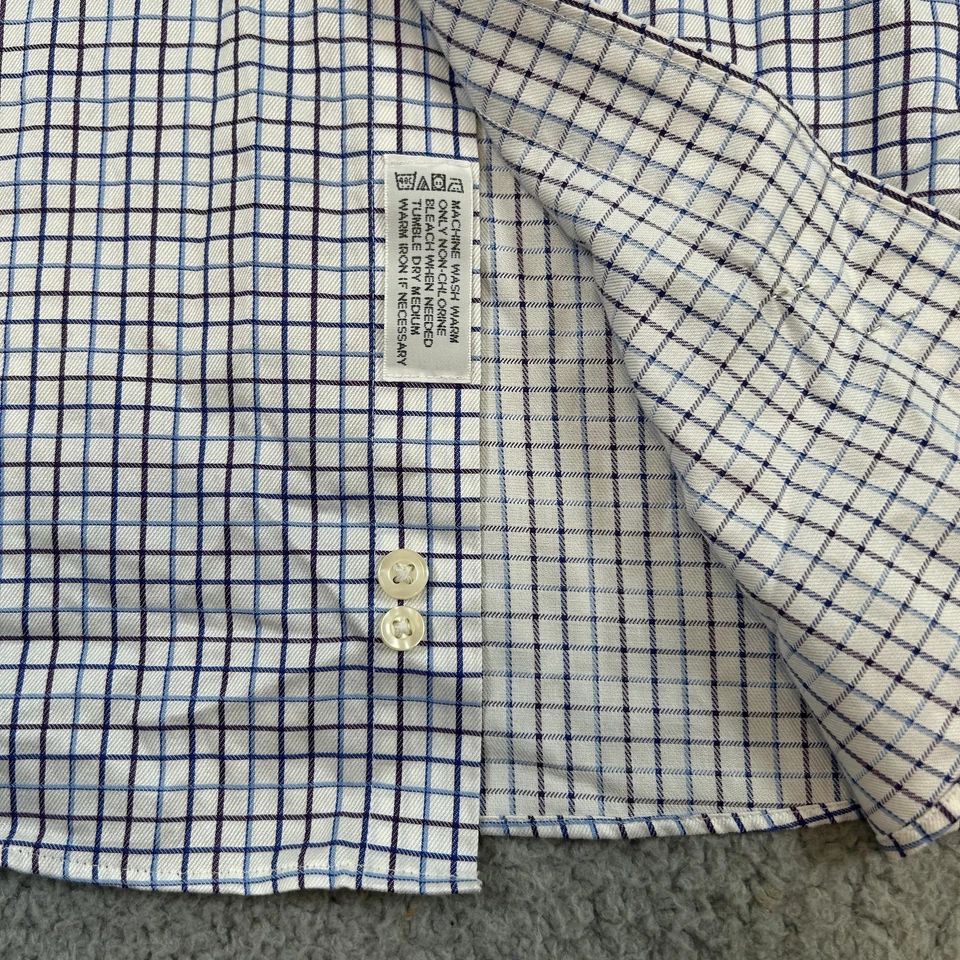 Camisa Kirkland Signature Para Hombres 16 33 Vestido a Cuadros Sin Hierro Formal Con Botones Foto 3 de 4