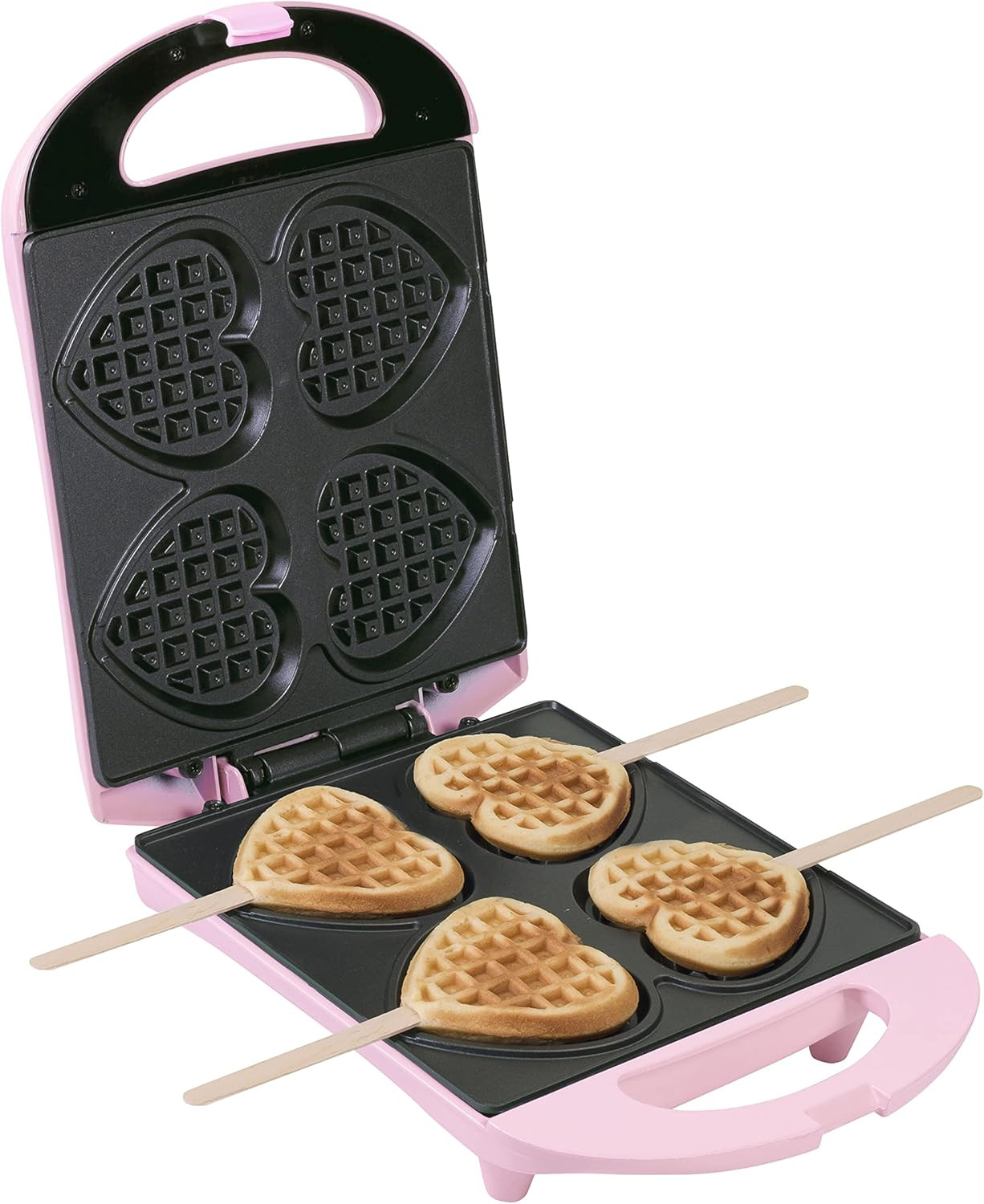Waffle Maker Cuore Stick | Piastra Compatta Antiaderente 1000W