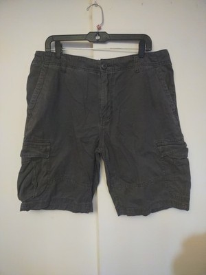 American Rag Cargo Shorts Mens 34 Black Button Pockets Casual Outdoor Work USED