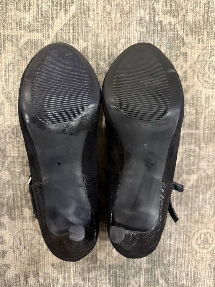 Zapatos de tacón Mary Jane Style & Co RARO, gamuza negra talla 6,5 usados en excelente estado Foto 4 de 4