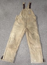Vintage Carhartt Overalls R03 BRN Bib Double Knee Mens Size 40x30 Grunge Work