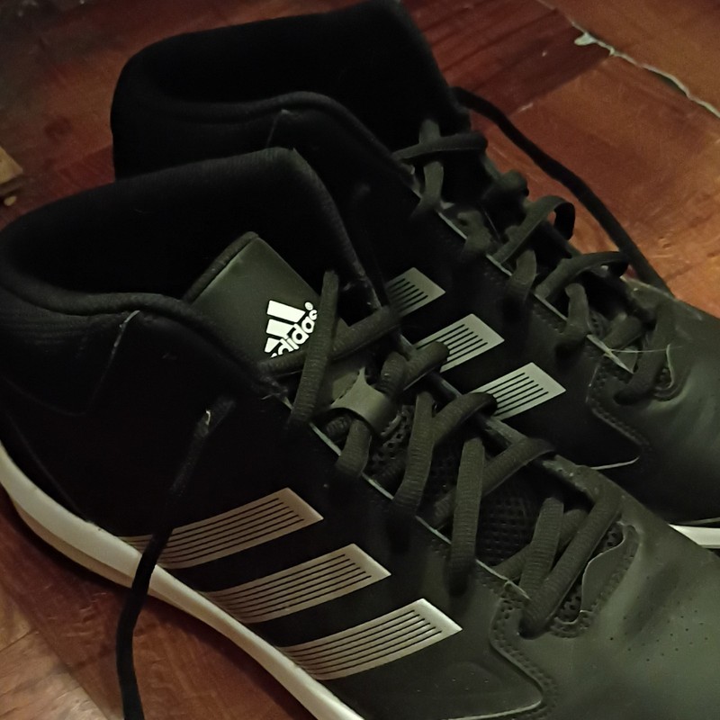adidas Men’s Mid Top Lace Up Athletic Sneaker Black/White Sports Activewear