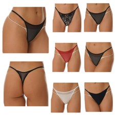 Sexy Tanga Cintura Baja Para Mujer Calzoncillos en T Bragas Micro Mini Tanga Transparente