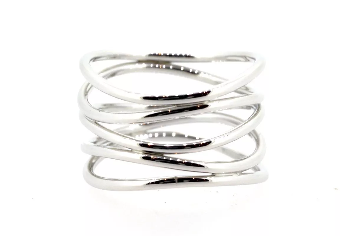 Tiffany co Elsa Peretti Wave Five row Ring White Gold US5 2k