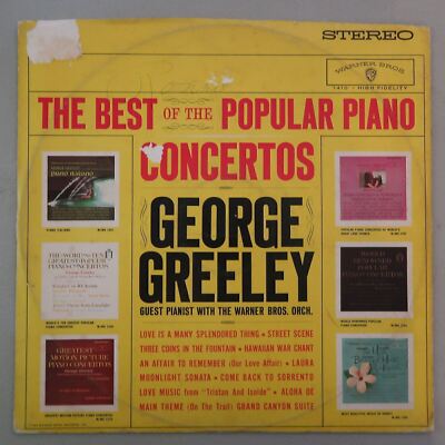 George Greeley The Best of the Popular Piano Concertos Vinyl LP Warner Bro VG 46