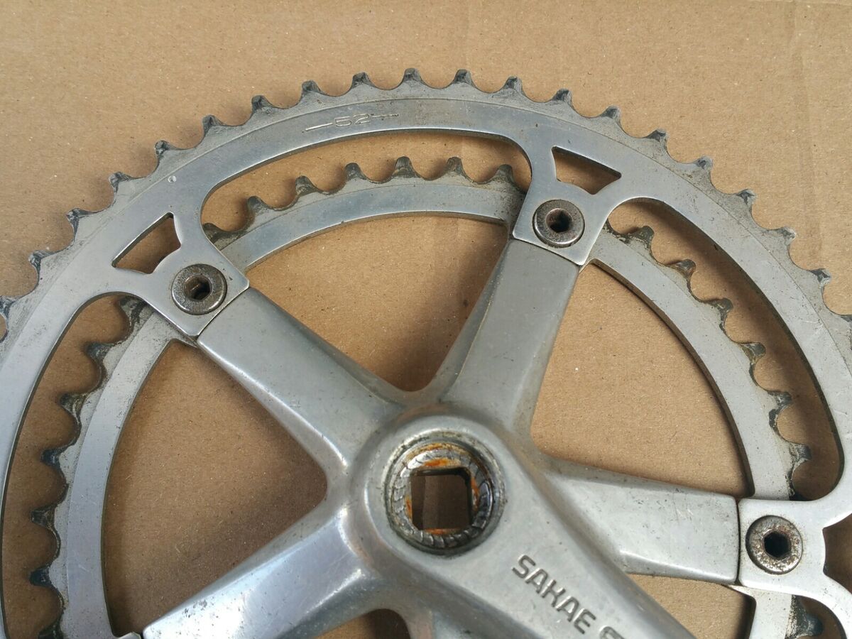 Vintage Sakae SA Double Road Bike Crankset 170mm 52/42 Japan Vintage Sakae SA Double Road Bike Crankset 170mm 52/42 Japan