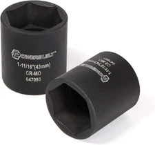 Powerbuilt Dodge Spindle Nut Socket, 1/2 Inch Drive 6 Point, 1-11/16 Inch,... 