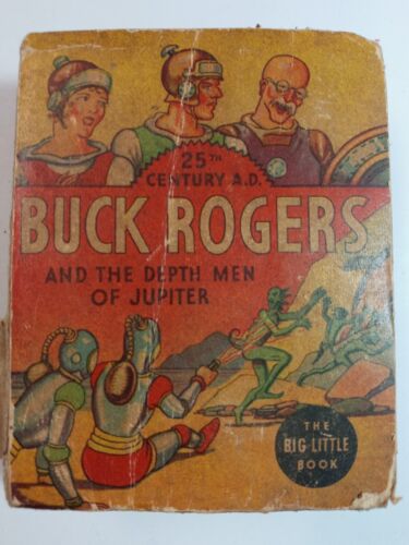 VINTAGE-Buck Rogers AD Depth Men of Jupiter, Whitman, Big Little Book, 1935 - Foto 1 di 9