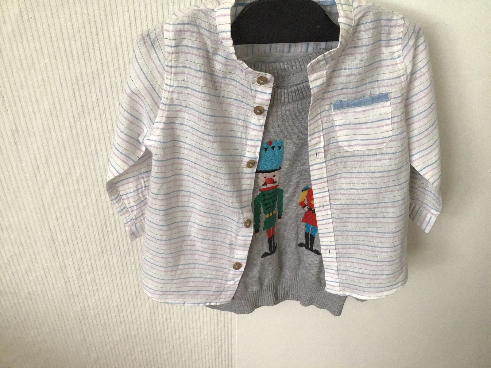 Baby Boy Collection Zara M&S Bundle 2 Pieces White/Grey Clothes Age 1-2 Years