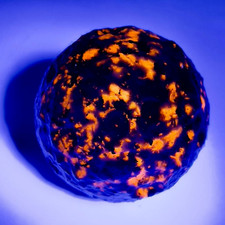 Natural Yooperlite Full Moon Sphere Healing UV Glow Stone Crystal Decor Gift