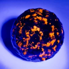 2" Natural Yooperlite Full Moon Sphere Healing UV Glow Stone Crystal Decor Gift