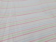 Vtg Gerber Striped Baby Blanket 29"x28" White Green Blue Pink Purple 100 Cotton