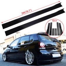 78.7" Side Skirt Extension Splitter Rocker Panel Lip For VW Volkswagen Golf GTI