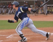 CLINT COULTER MILWAUKEE BREWERS ACTION SIGNED 8X10 PHOTO W/COA