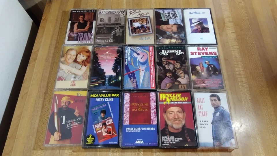 (15) Country Music Cassette Lot,Stevens,Atkins,Travis,Nelson,Cline,Alabama,case! - Image 2 of 3
