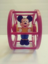 The Walt Disney Co  ILLCO MICKEY MOUSE ROLL BACK WHEEL Toy 1980 Vintage