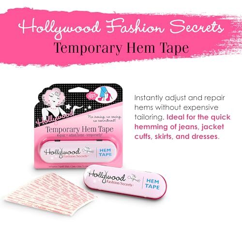 Hollywood Fashion Secrets Temporary Hem Tape, NoSew Fabric Adhesive