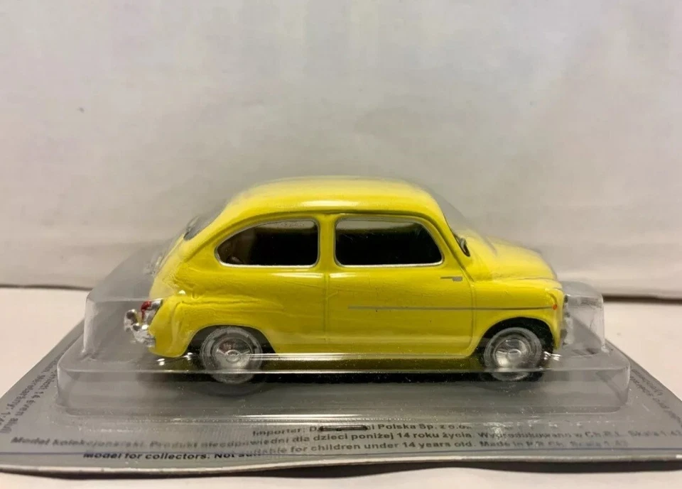¡Extremadamente DIFÍCIL DE ENCONTRAR! Coche diecast Fiat 600 1977 amarillo escala 1/43 A Must Foto 2 de 3