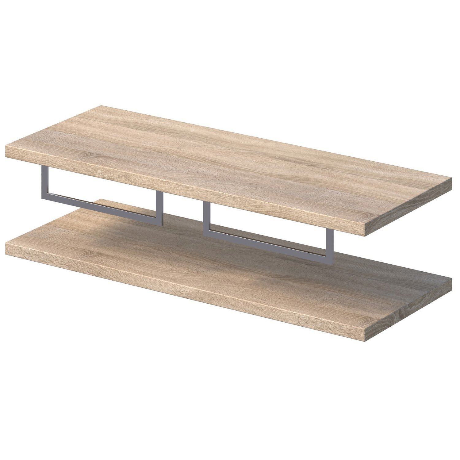 500mm Wall Hung Bathroom Vanity With Black Basin & Towel Rail - Floating Shelf, Oak Finish, Made In Italy, 25 Year Guarantee