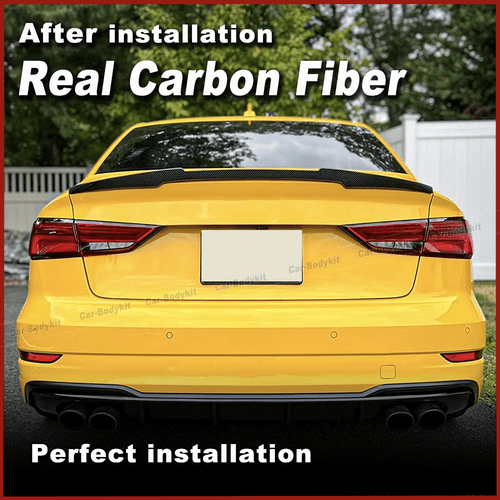 Carbon Heckspoiler Abrisskante Spoiler Flügel Passt für Audi A3 Sline S3 2014-19 - Picture 2 of 12