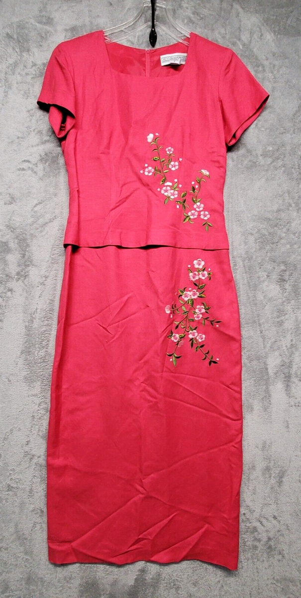 Jessica Howard Womens Size Pink with Embroidered Flowers Lined