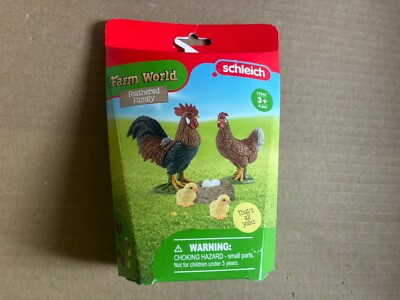 Schleich 77547 FARM WORLD TOY SET NEW IN BOX CHICKEN CHICKS EGGS ROOSTER 259