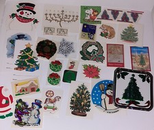 Vintage Christmas Holiday Stickers 80s Lot Santa Claus Prismatic Metallic FUN