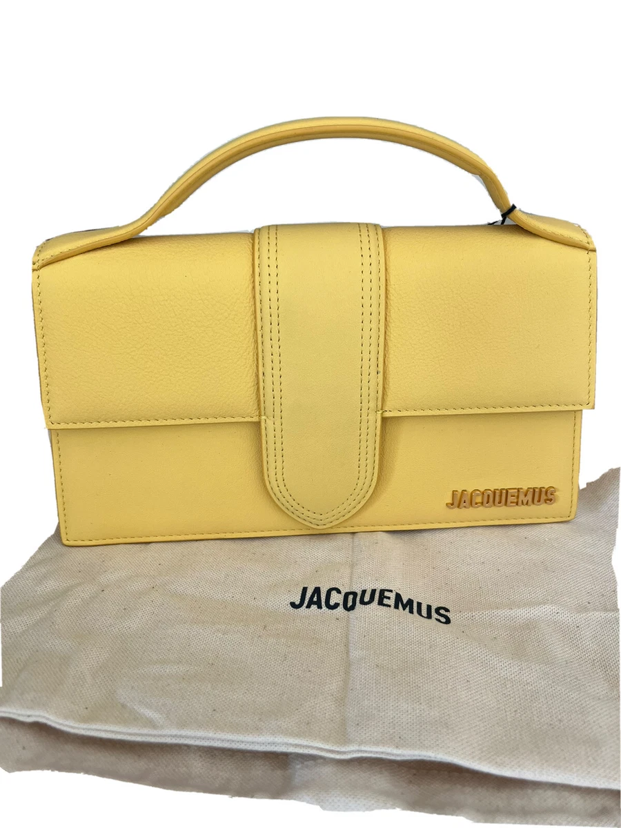 Jacquemus Le Grand Bambino Bag Yellow 100 Authentic Leather NEW