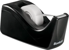 Scotch Desktop Tape Dispenser, 1 Inch Core, Two-Tone Black (C60-BK)., 2-Tone Bla