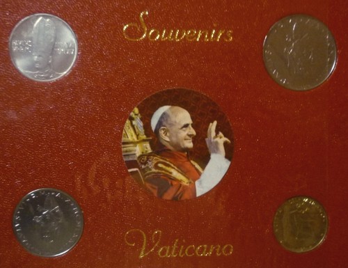 1969 1971 1972 VATICAN - SOUVENIR BU TYPE COIN SET (4) + BUST of POPE PAUL VI - Picture 3 of 5