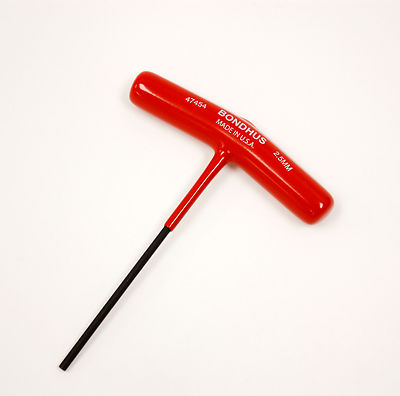 Bondhus 47454 T-handle Wrench, 2.5mm, Single Piece