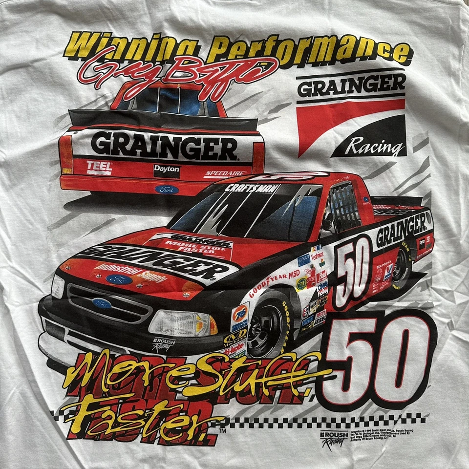 Camisa Gráfica Grande De Colección NASCAR Greg Biffle Grainger Racing 1999 #50 Camión Ford Foto 4 de 4