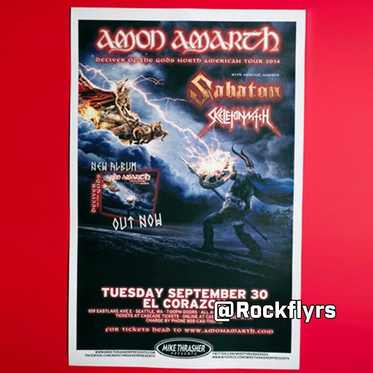 AMON AMARTH 2014 Concert Promo 11x17 Street Poster. Seattle WA.