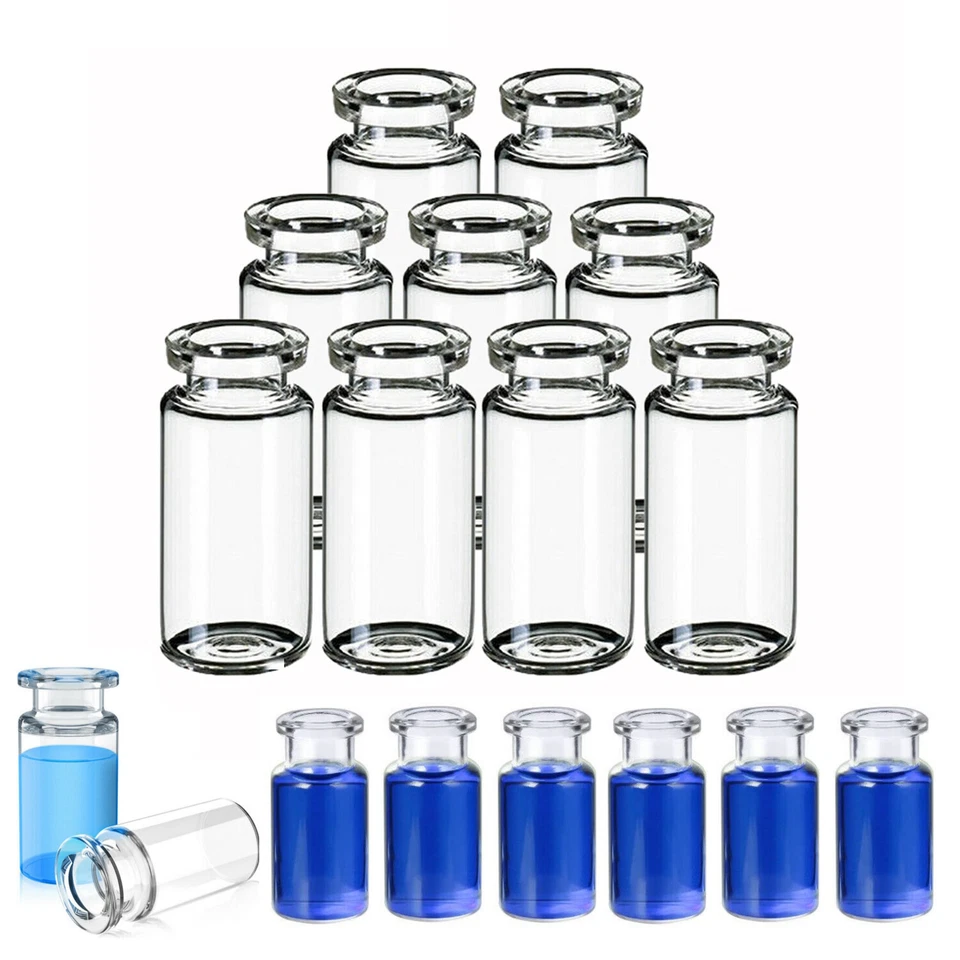 1000pcs 10ml Headspace Sample Vials 20mm Crimp Top Bevelled Edge Flat Bottom US - Image 2 of 4