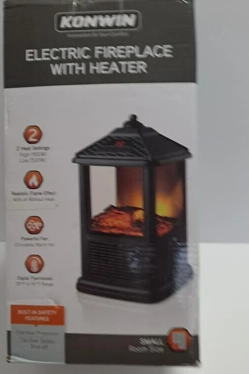 Konwin Electric Fireplace with Heater, Small room size, 120v | eBay