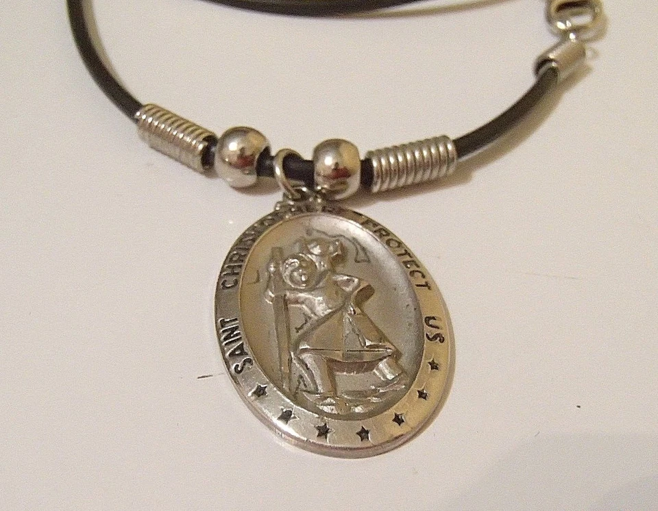 Christian Necklace and Earrings Set ~ Saint Christopher - Image 4 of 4