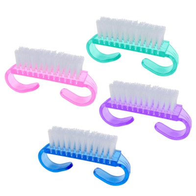 4 Pack Handle Grip Nail Brushes, Colorful Mini Fingernail Brush for Women Men