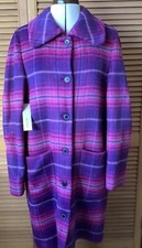 Jigsaw Pink Brushed Wool Italian Fabric Check Coat Size 10 New With Tags £310