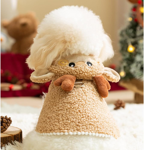 Dog Christmas Cape Coat with D-Ring Cat Santa Costume with Xmas Tree Hat Christm - Picture 3 of 12