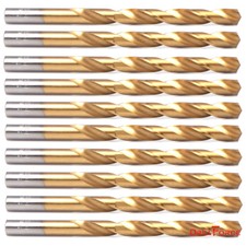 10PCS 3/8 Drill Bit Set HSS Titanium Jobber L...