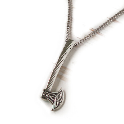 viking axe ax Pendant Necklace sterling silver 925 Odin celtic men biker chopper