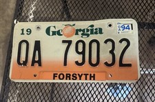Vintage Georgia Peach Plate Car Tag 90s Hobby Plates Man Cave