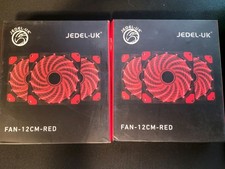 2x JEDEL-UK 120mm Red LED PC Case Cooling Fans FAN-12CM-RED