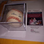 Johnny Bench Autographed Official Bill White NL Baseball JSA COA: MLB HOF