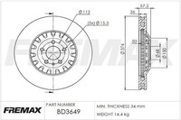 Bremsscheibe Fremax BD-3649 (1Satz-1Stk)