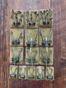Lot of 14 Flames of War Artillery Guns WWII Army Miniature Gaming Pieces Read