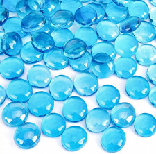 1 LB Flat Glass Marbles, Light Blue Decorative Marbles for Vases  Aquarium Pebb