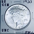 1923 P BU GEM PEACE SILVER DOLLAR UNC MS+++ U.S. MINT RARE COIN 8866