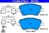 ATE Bremsbelagsatz Scheibenbremse 13.0460-2784.2 FüR Ford MAX Fiesta CB1 Courier