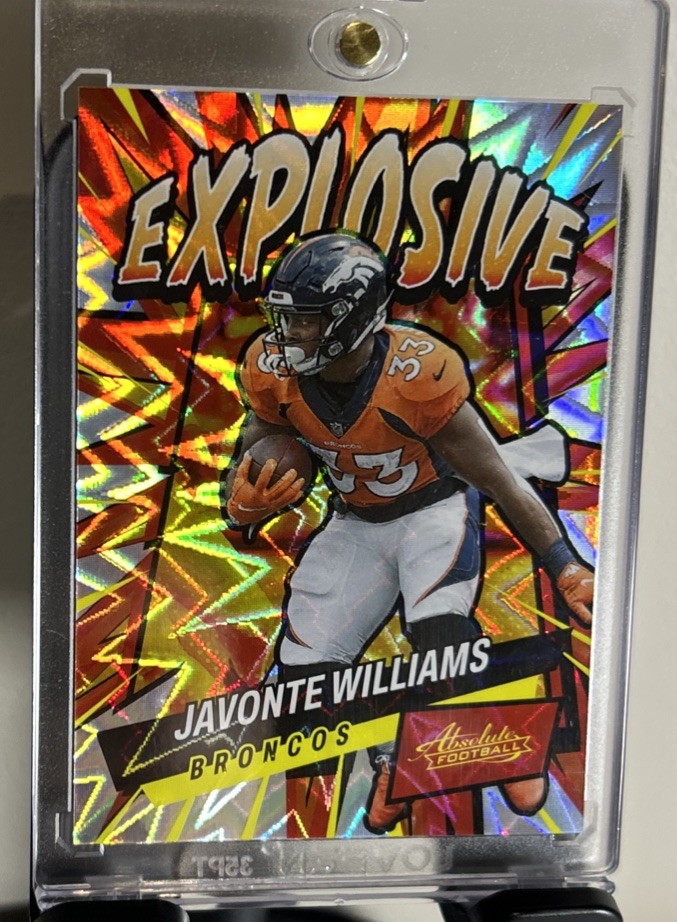 2022 Panini Absolute - Explosive Javonte Williams #E22 CASE HIT SSP Broncos